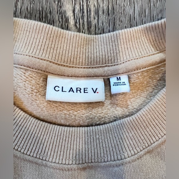Clare V Beige and Green Crewneck Sweatshirt - Picture 3 of 4